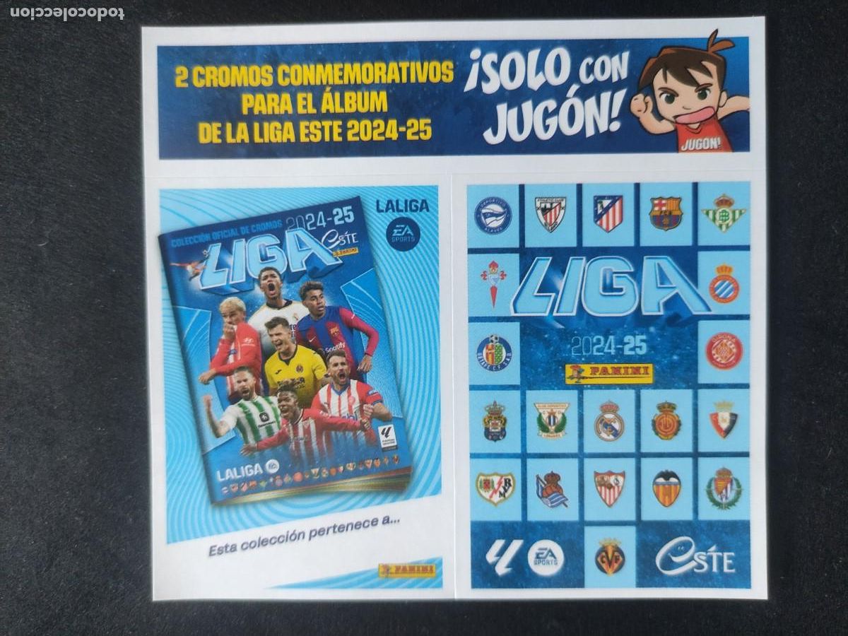 Cromos de f&uacute;tbol: 2 CROMOS CONMEMORATIVOS LIGA ESTA 2024-25