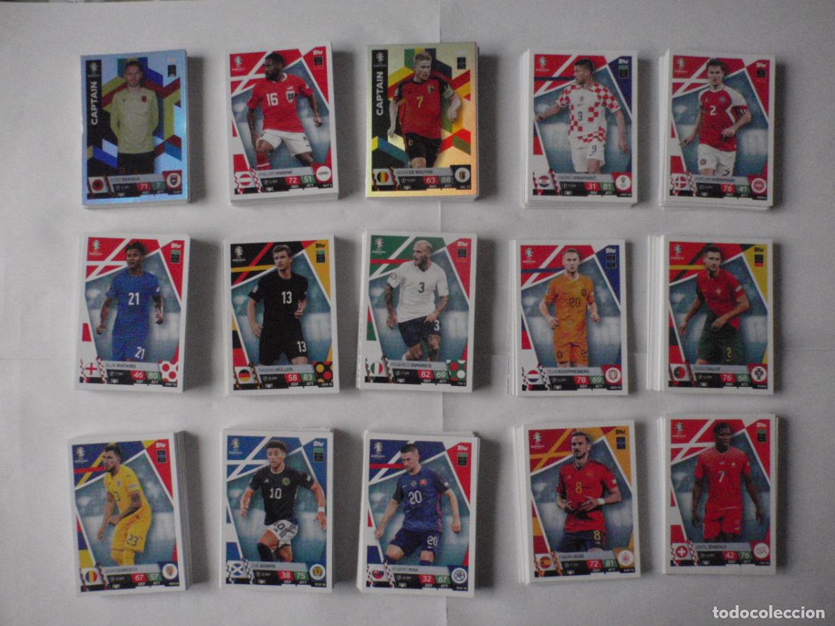 Fu&szlig;ball-Sticker: LOTE cromos 355 fichas diferentes MATCH ATTAX UEFA EURO 2024. TRADING CARDS TOPPS