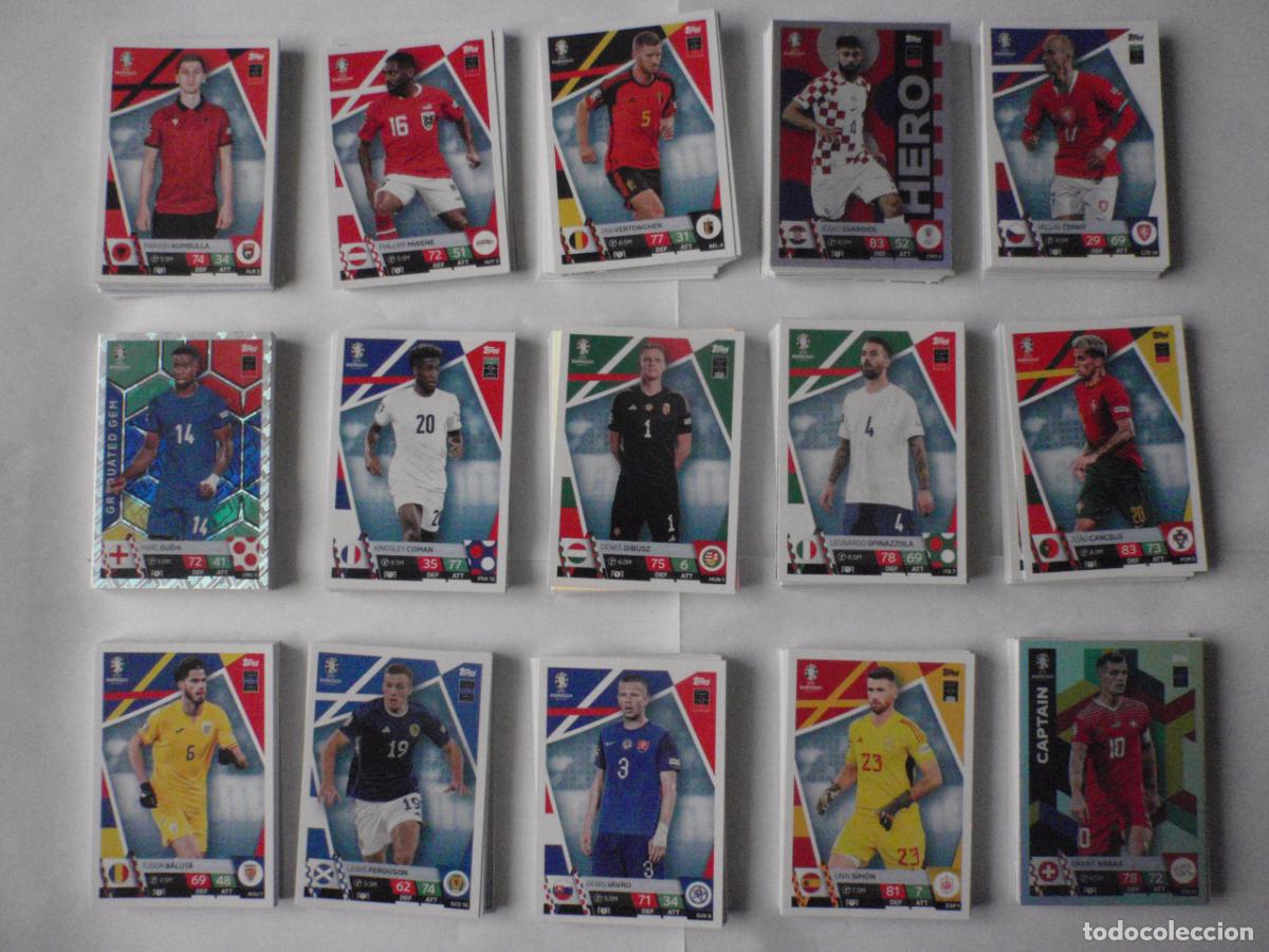 Fu&szlig;ball-Sticker: LOTE cromos 317 fichas diferentes MATCH ATTAX UEFA EURO 2024. TRADING CARDS EUROCOPA 24 TOPPS