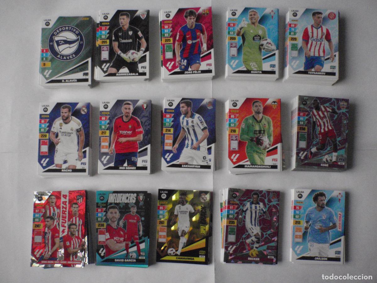 Fu&szlig;ball-Sticker: LOTE 438 cromos trading cards diferentes de futbol. Fichas LIGA ADRENALYN XL 2023 2024 PANINI. 23 24