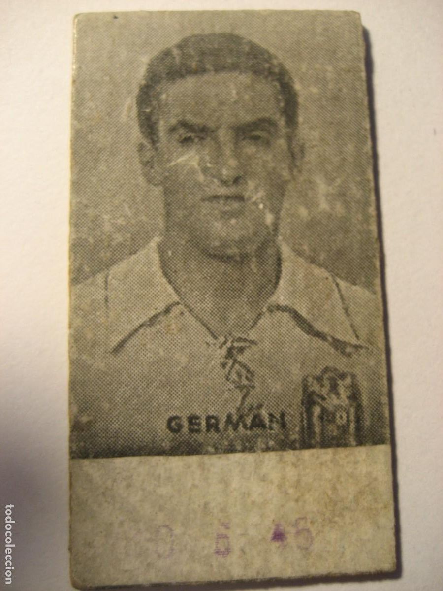 Cromos de Futebol: antiguo cromo tiquet de bascula jugador de futbol Germ&aacute;n - seleccion espa&ntilde;ola 1945