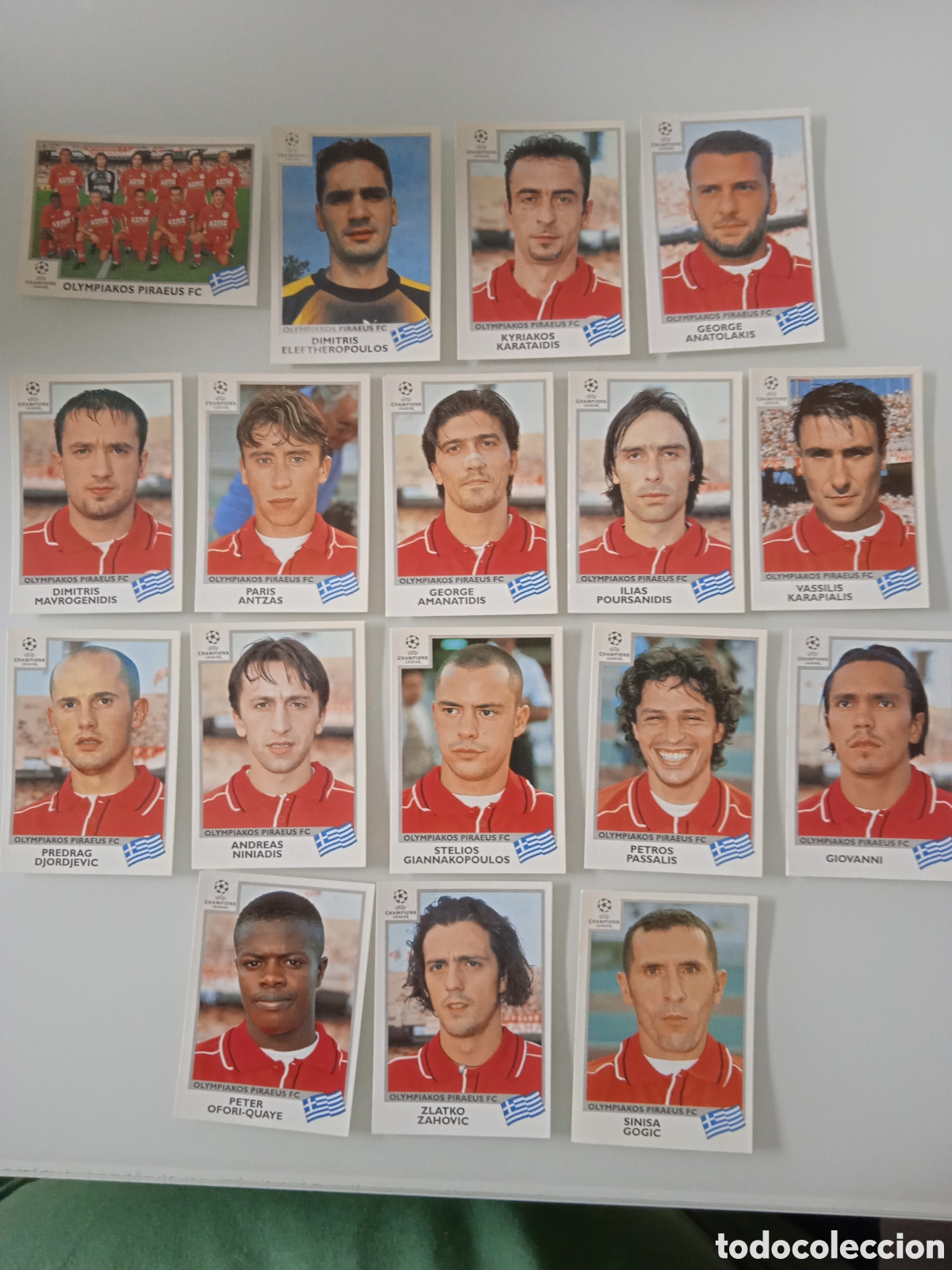 Fu&szlig;ball-Sticker: Lote 17 cromos Olimpiakos champions league 1999 2000 Panini