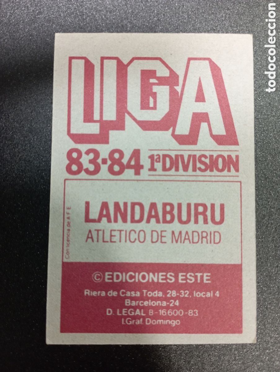 Cromos de f&uacute;tbol: Ediciones Este 83-84 LANDABURU AT. DE MADRID - Foto 2