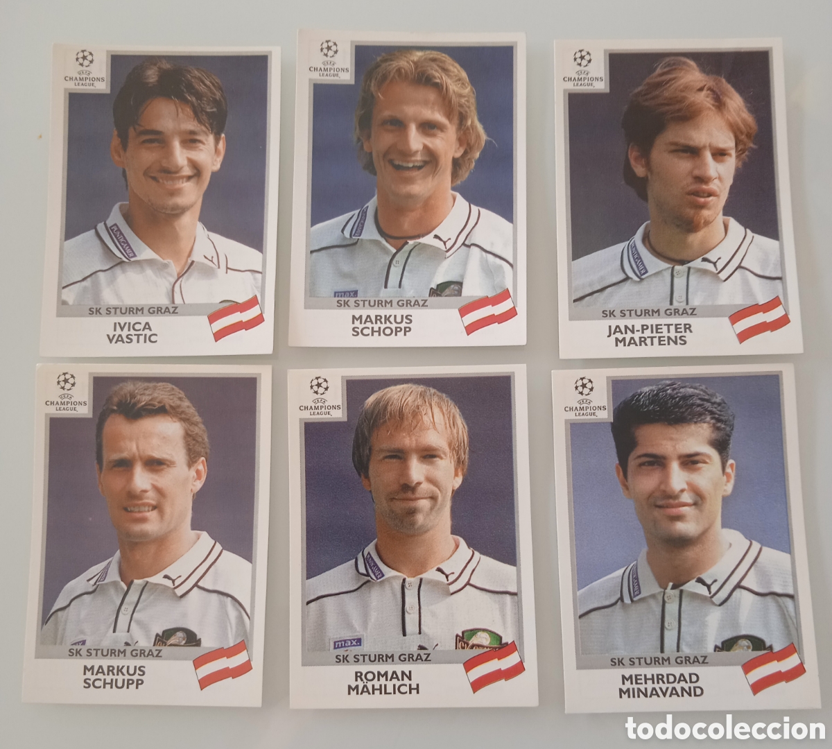 Fu&szlig;ball-Sticker: Lote 6 cromos Sturm Graf champions league 1999 2000 Panini
