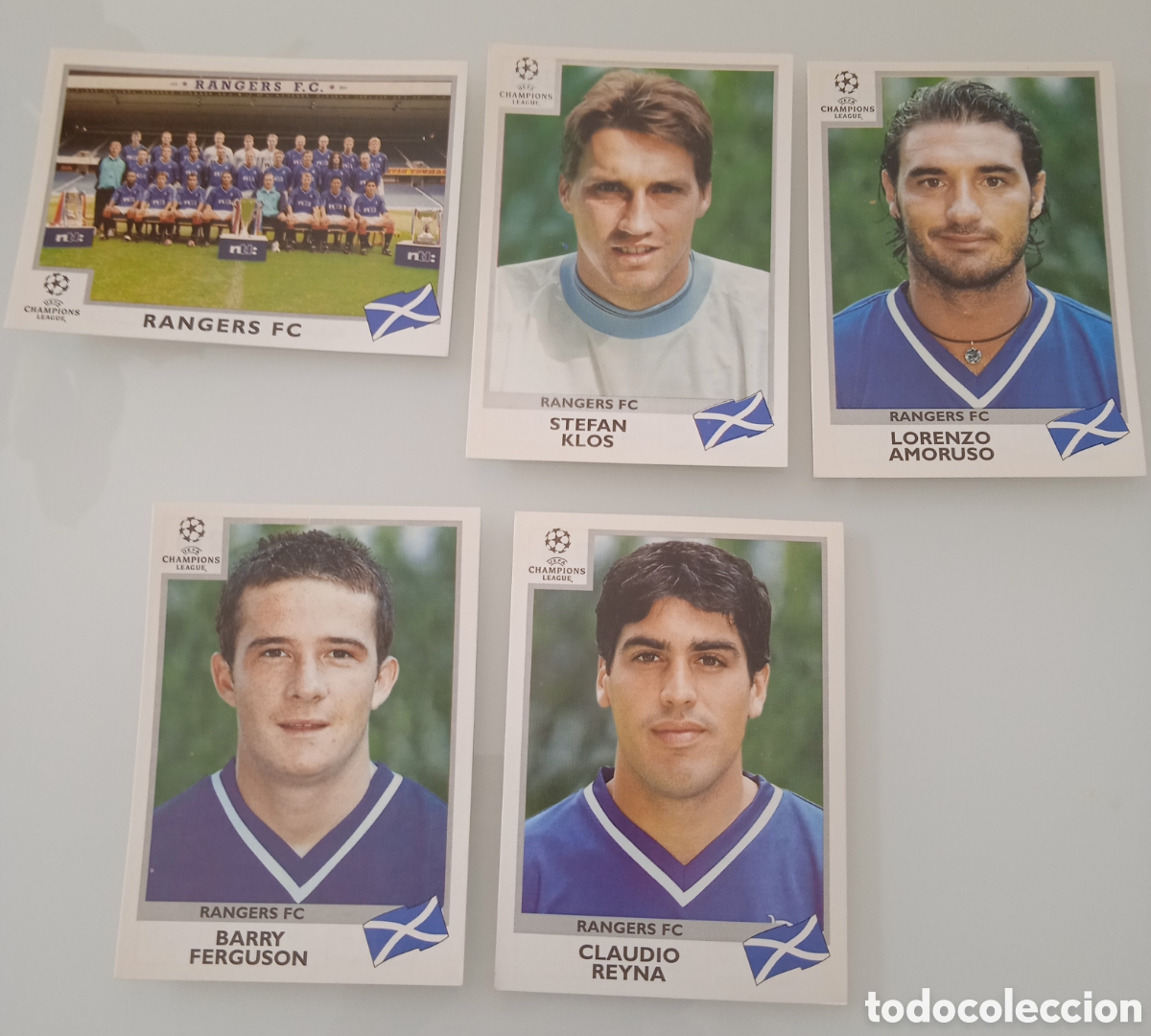Figurine di Calcio: Lote 5 cromos Rangers champions league 1999 2000 Panini