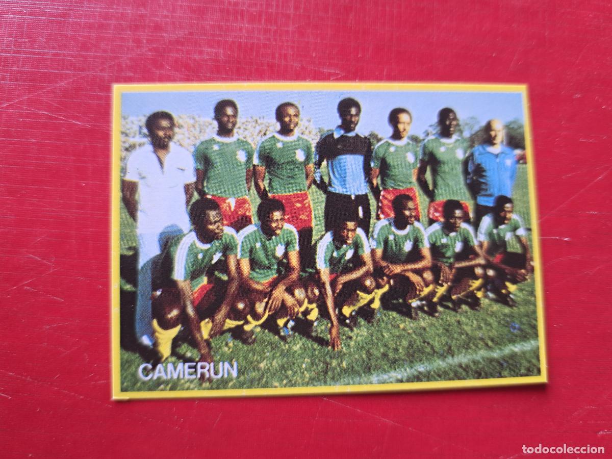 Cromos de F&uacute;tbol: FUTBOL EN ACCION DANONE MUNDIAL 82 N&ordm; 57 ALINEACION CAMERUN NUNCA PEGADO