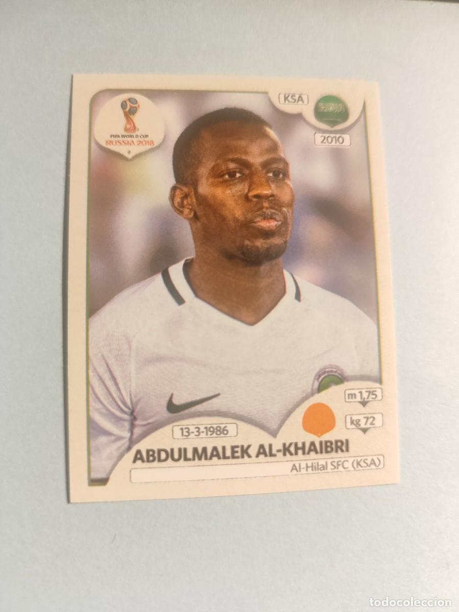 Cromos de Futebol: 64 PANINI MUNDIAL 2018 ABDULMALEK AL-KHAIBRI - SAUDI ARABIA - 52 RUSSIA 18 TRASERA ROSA PINK BRASIL