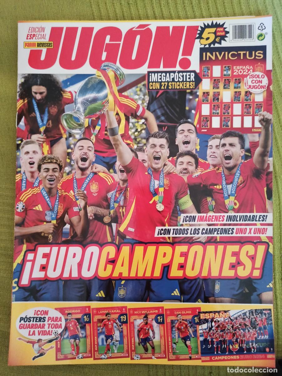 Cromos de F&uacute;tbol: REVISTA JUG&Oacute;N ESPECIAL EURO 2024 ESPA&Ntilde;A CAMPEONA - INCLUYE P&Oacute;STER LAMINE YAMAL ROOKIE - NO CROMOS