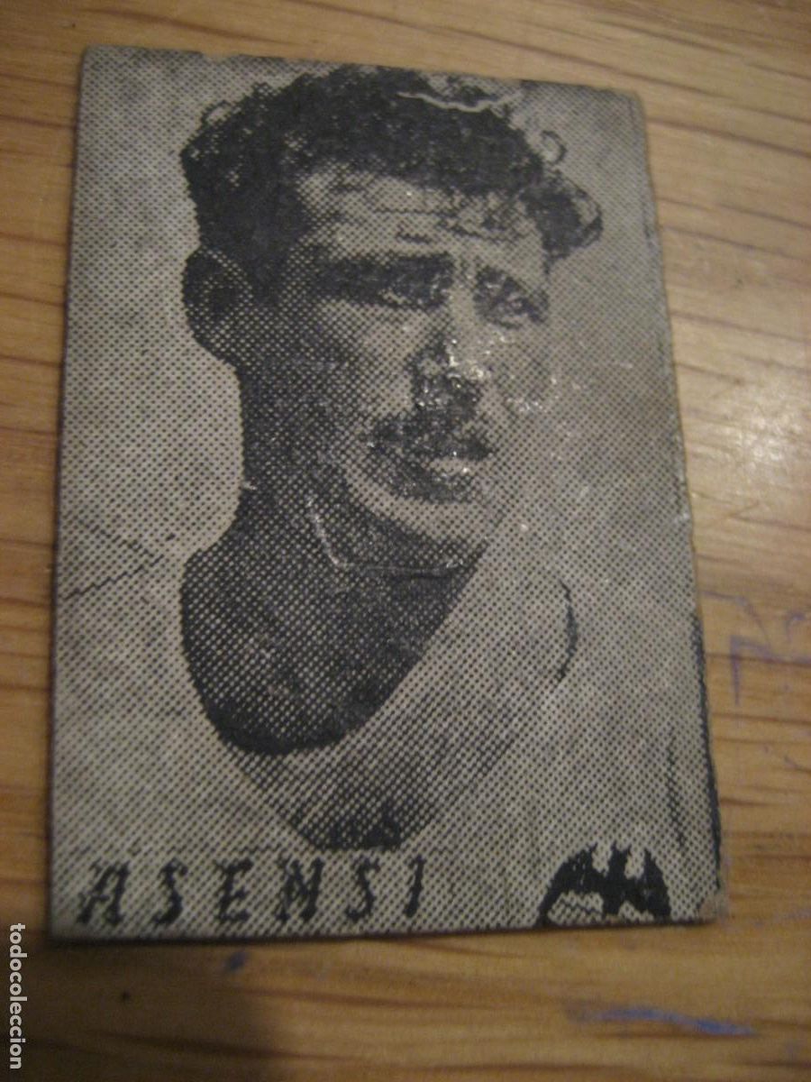 Fu&szlig;ball-Sticker: antiguo cromo tiquet de bascula jugador de f&uacute;tbol Asensi Valencia club futbol