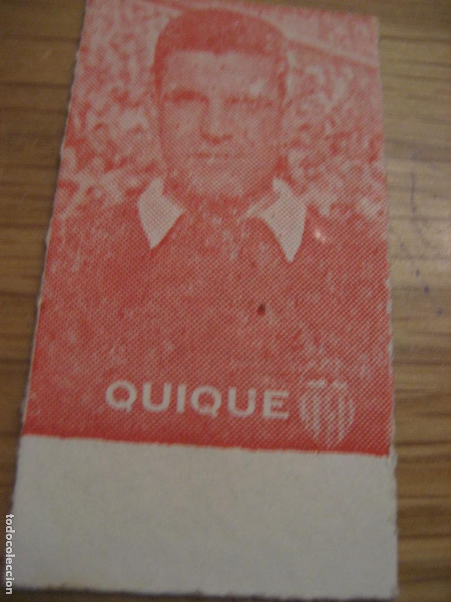 Cromos de F&uacute;tbol: antiguo cromo tiquet de bascula jugador de f&uacute;tbol Quique Valencia club de f&uacute;tbol