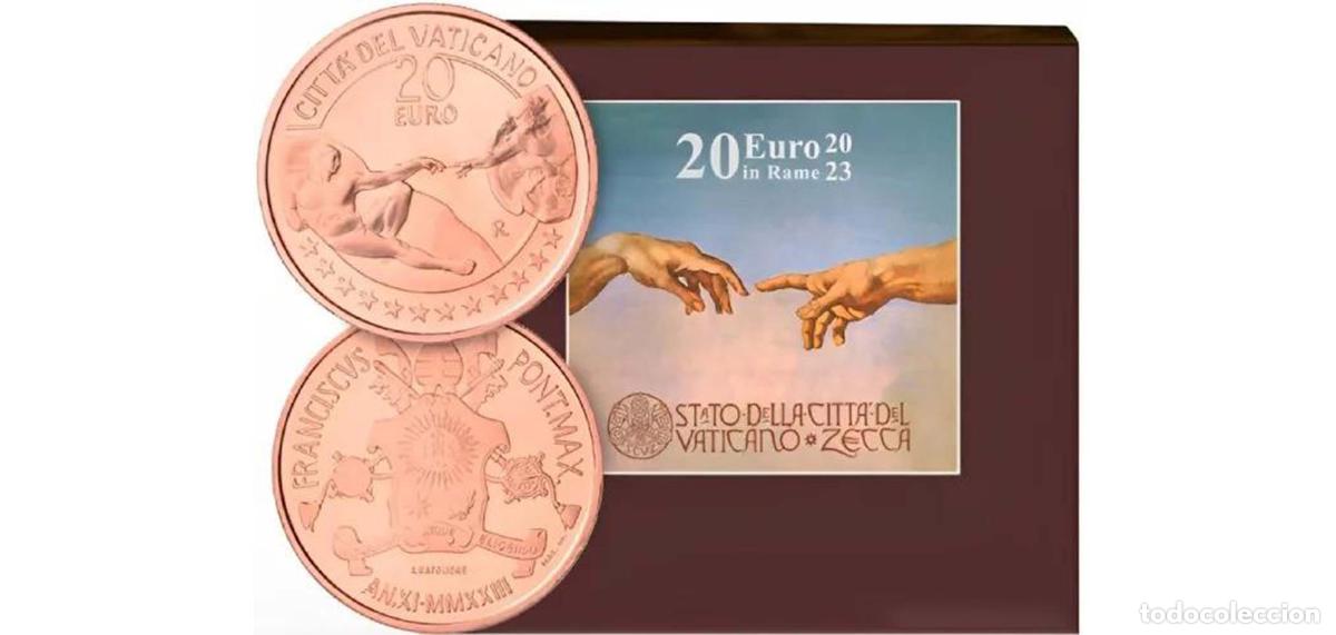 Cromos de f&uacute;tbol: Vatican City 2023 THE CREATION OF Man 20 Euro Copper BU