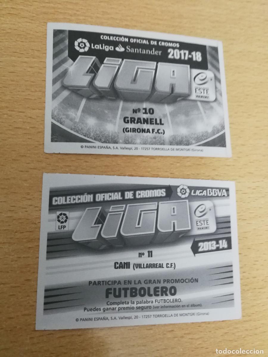 Cromos de f&uacute;tbol: Cani Este 2013/14 + Granell Este 201//2018, cromos con error - Foto 2