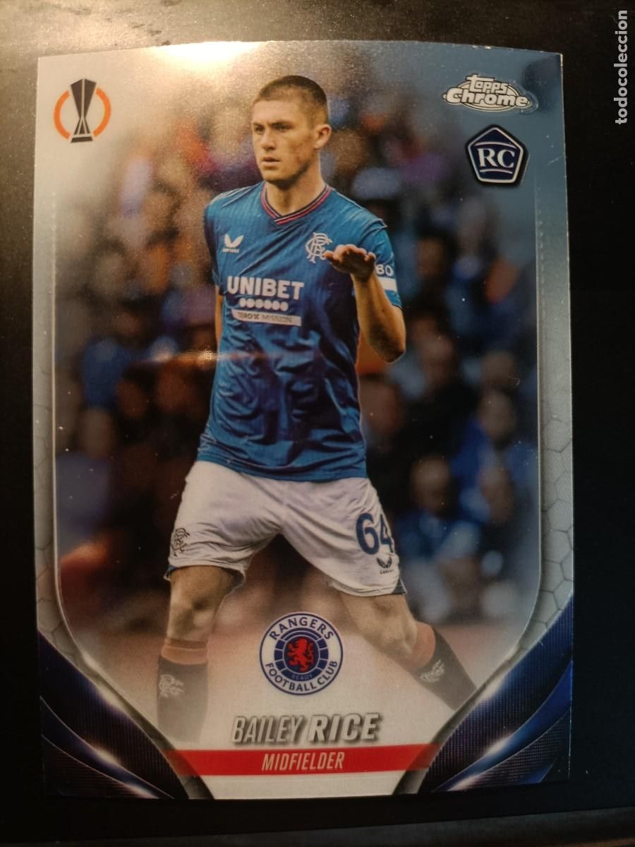 Fu&szlig;ball-Sticker: 2 BAILEY RICE RC topps Chrome 2023/24 ucc RANGERS