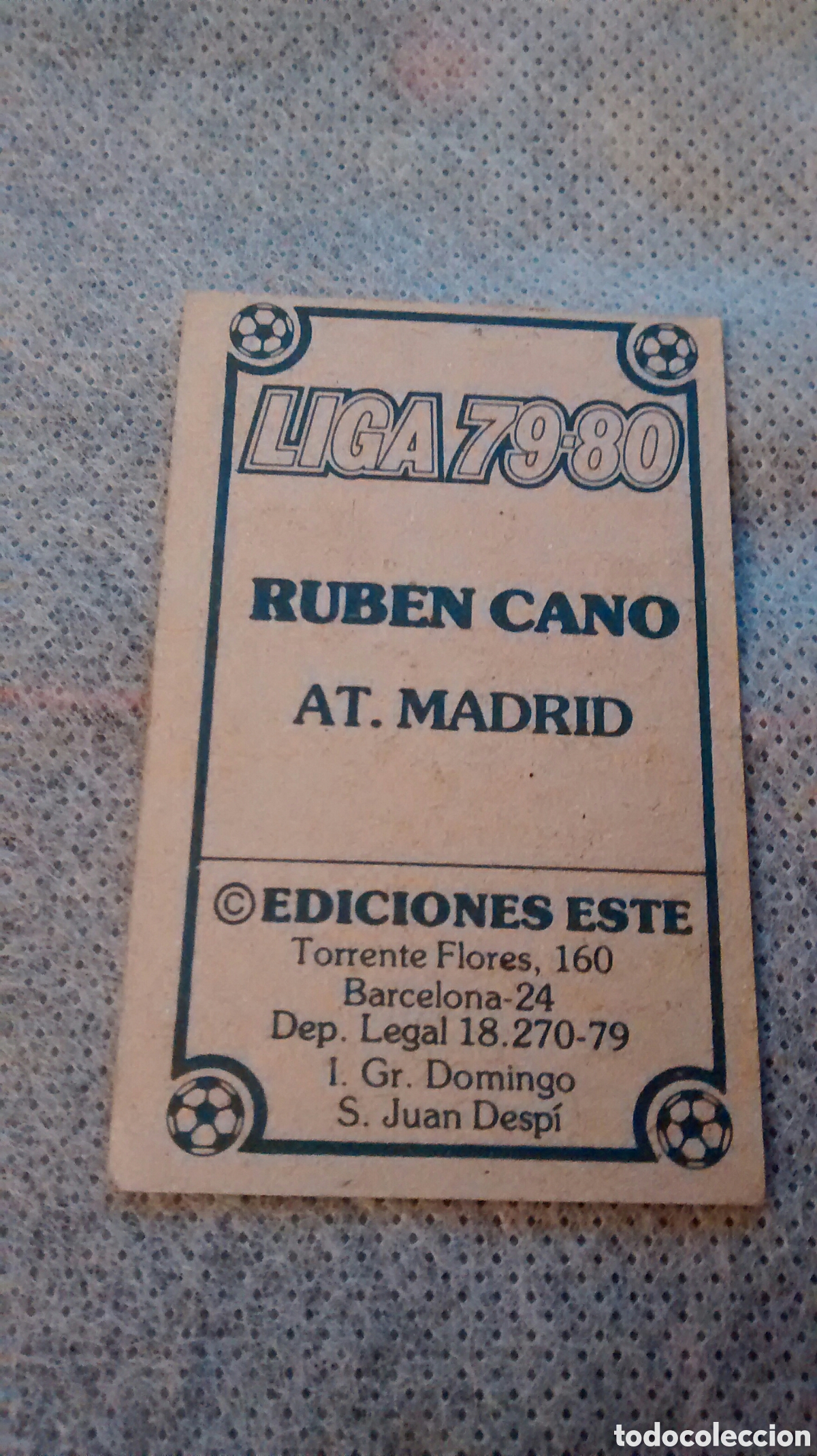 Cromos de f&uacute;tbol: RUBEN CANO EDICIONES ESTE 79 80 AT.MADRID - Foto 2