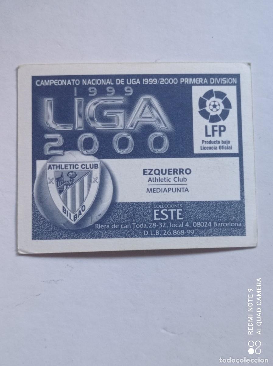 Cromos de f&uacute;tbol: Cromo de EZQUERRO el ATH. BILBAOde LIGA 1999-2000 - Foto 2
