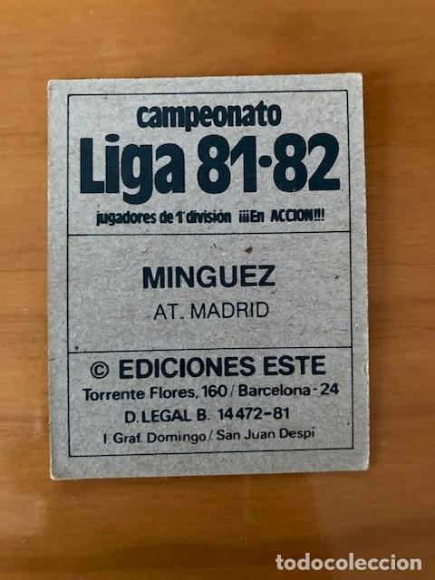 Cromos de f&uacute;tbol: MINGUEZ AT MADRID 81 -82 ESTE SIN PEGAR - Foto 2