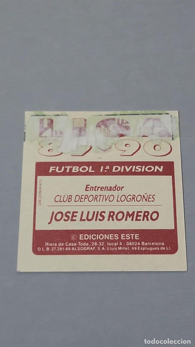 Cromos de f&uacute;tbol: Cromo liga este 89/90. Romero. Logro&ntilde;&eacute;s. - Foto 2