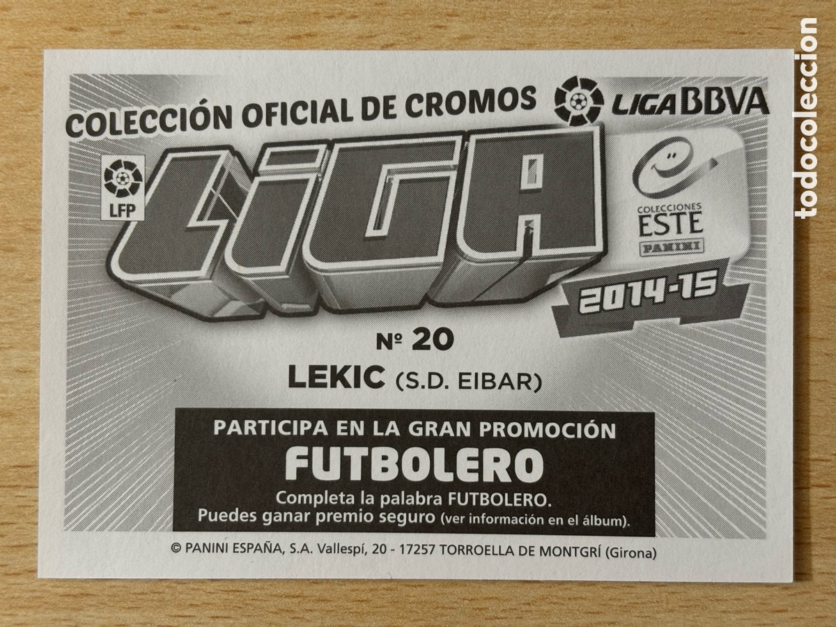 Cromos de f&uacute;tbol: # 20 Lekic SD &Eacute;ibar Ediciones Este 2014-15 nuevo - Foto 2