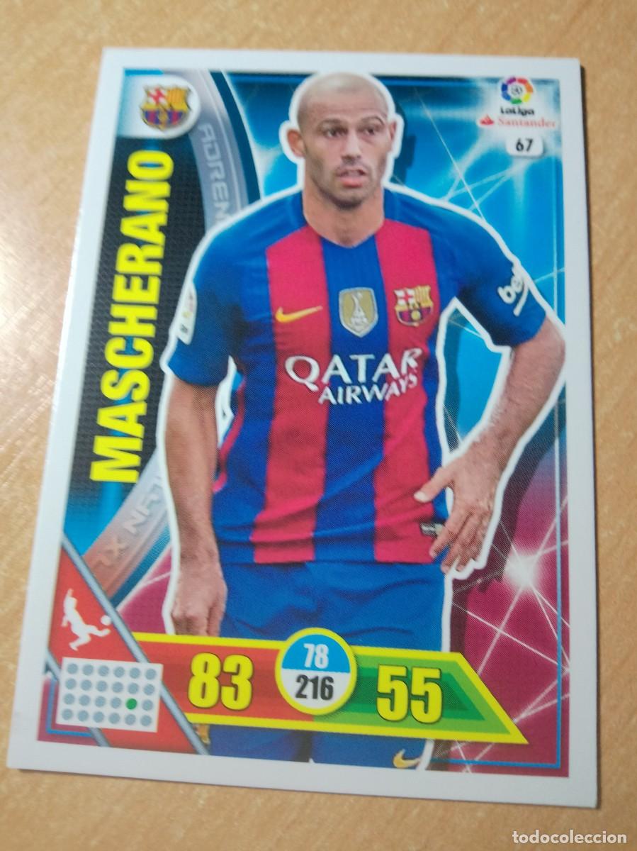 Football Stickers: 67 MASCHERANO DEL BARCELONA 2016 2017 ADRENALYN 16 17 PANINI.NUEVO