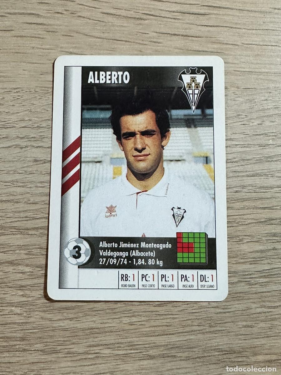 Cromos de f&uacute;tbol: ALBERTO ALBACETE SUPER GOL 95 96 MARCA CARTA NAIPE CROMO MARCA SUPERGOL 1995 1996