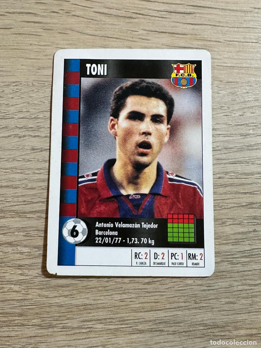 Cromos de f&uacute;tbol: TONI FC BARCELONA SUPER GOL 95 96 MARCA CARTA NAIPE CROMO MARCA SUPERGOL 1995 1996