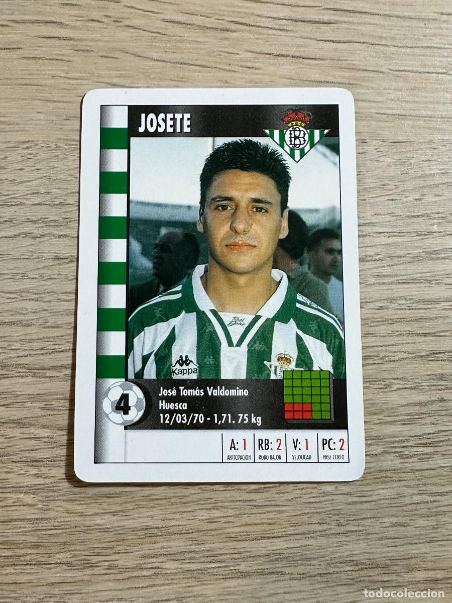 Cromos de f&uacute;tbol: JOSETE BETIS SUPER GOL 95 96 MARCA CARTA NAIPE CROMO MARCA SUPERGOL 1995 1996