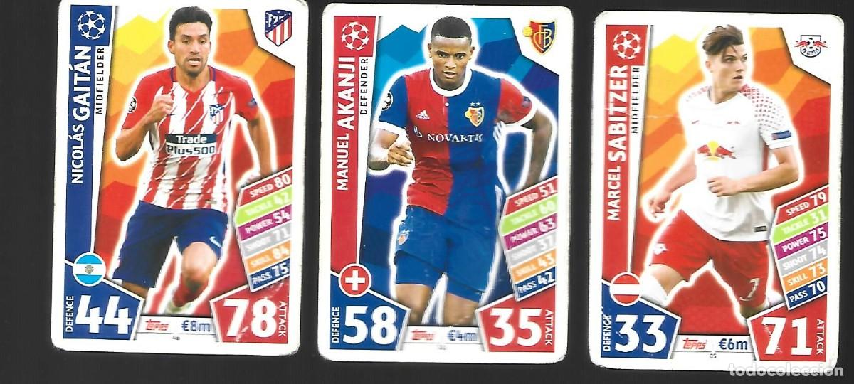 Cromos de F&uacute;tbol: 1 lote de 3 cromos de futbol topps match attax 4/11