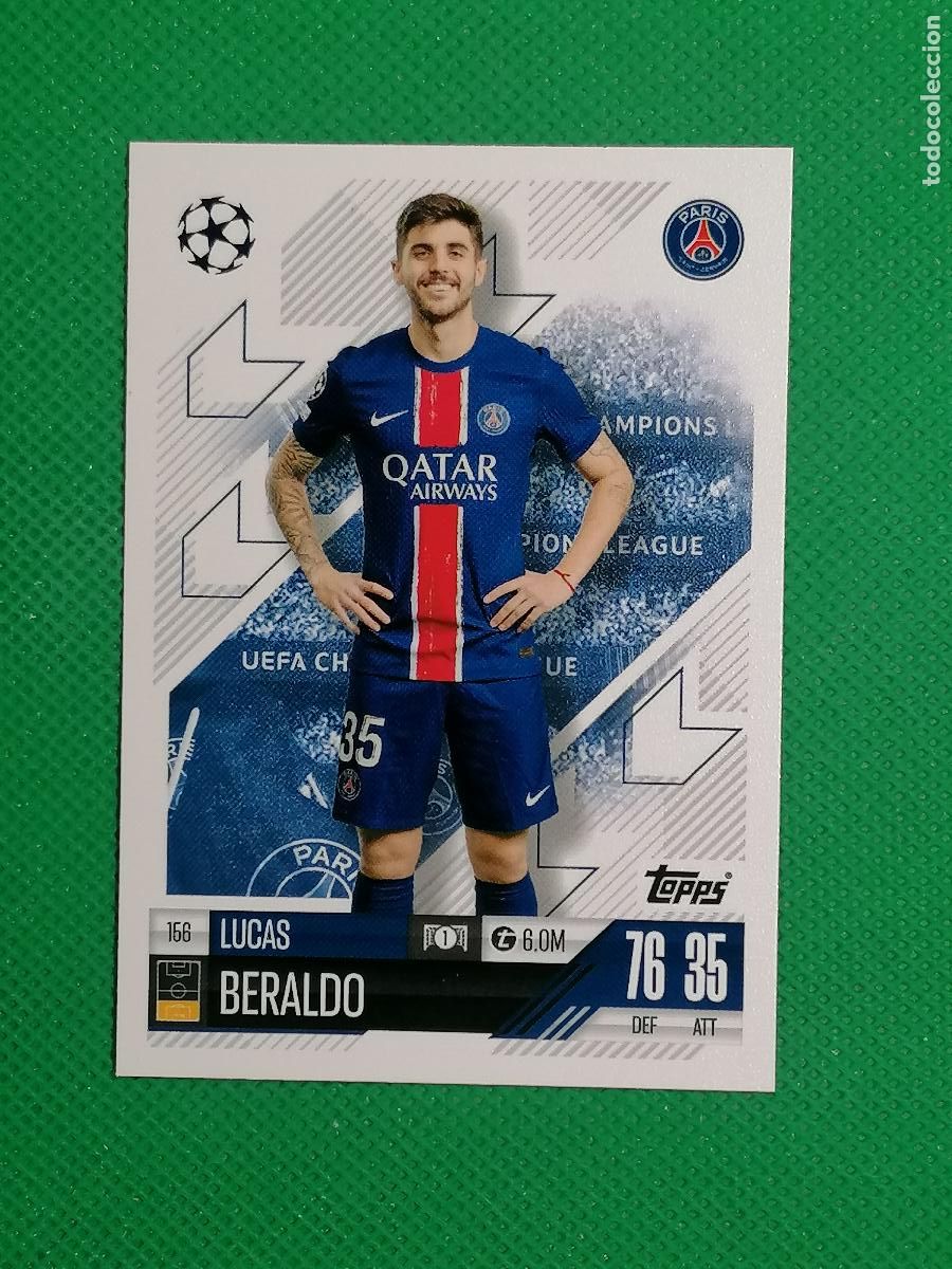 Cromos de F&uacute;tbol: 156 LUCAS BERALDO PARIS S G ⚽ TOPPS MATCH ATTAX 2024 2025 24 25 ⚽