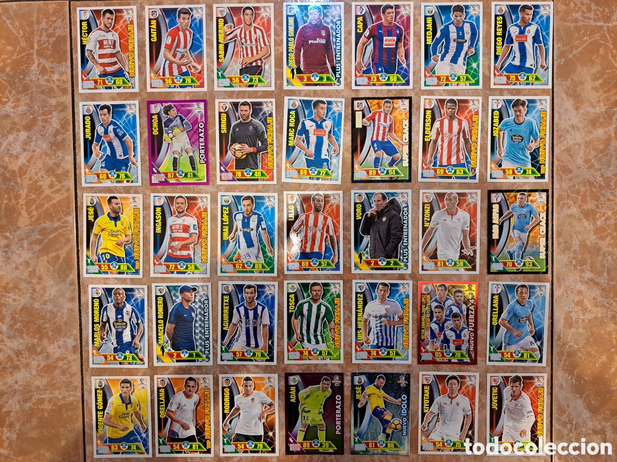 Cromos de F&uacute;tbol: LOTE 96 FICHAS ADRENALYN 2016/2017