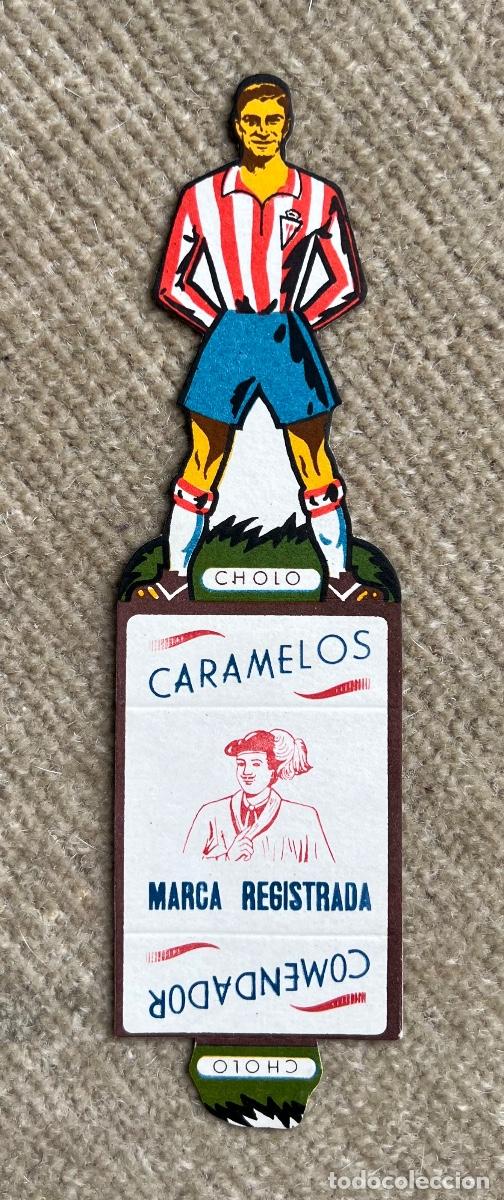 Figurine di Calcio: Cholo (Sporting de Gij&oacute;n) Cromo troquelado de f&uacute;tbol - A&ntilde;os 50 - Publicidad Caramelos Comendador