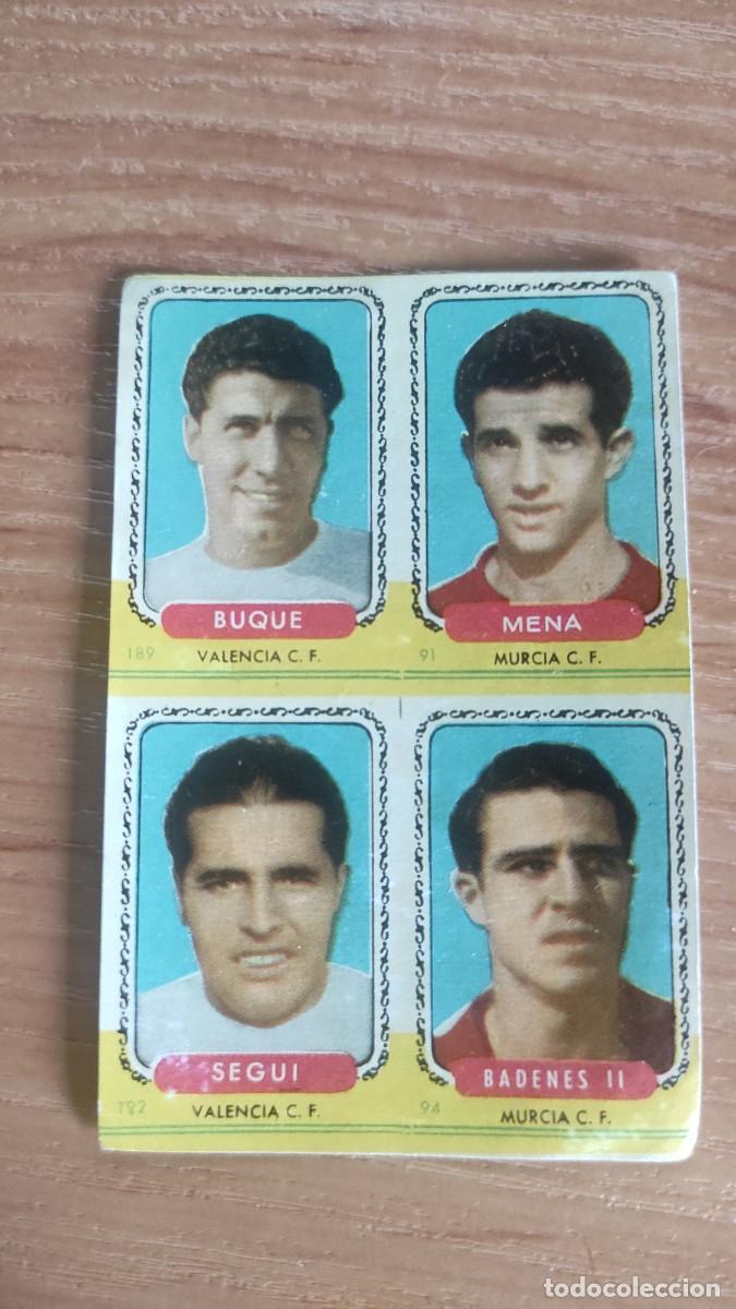 Cromos de f&uacute;tbol: Lote 4 cromos sin cortar bruguera 1955 1956 buque Mena Segu&iacute; Badenes II