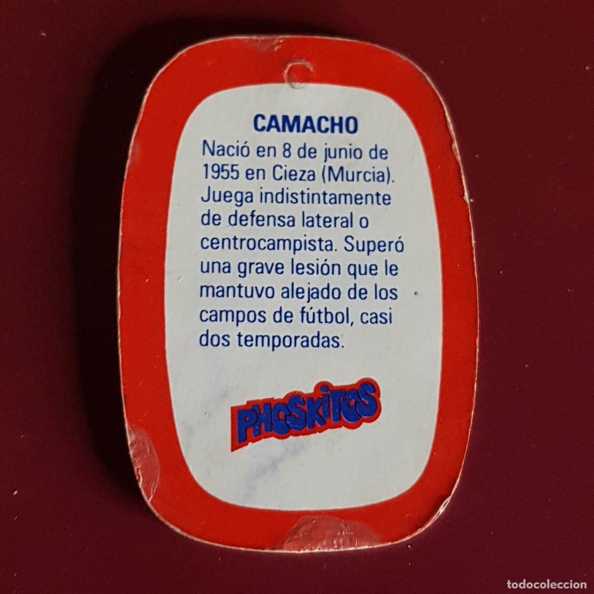Cromos de f&uacute;tbol: PHOSKITOS - SELECCION ESPA&Ntilde;OLA - CAMACHO - Foto 2