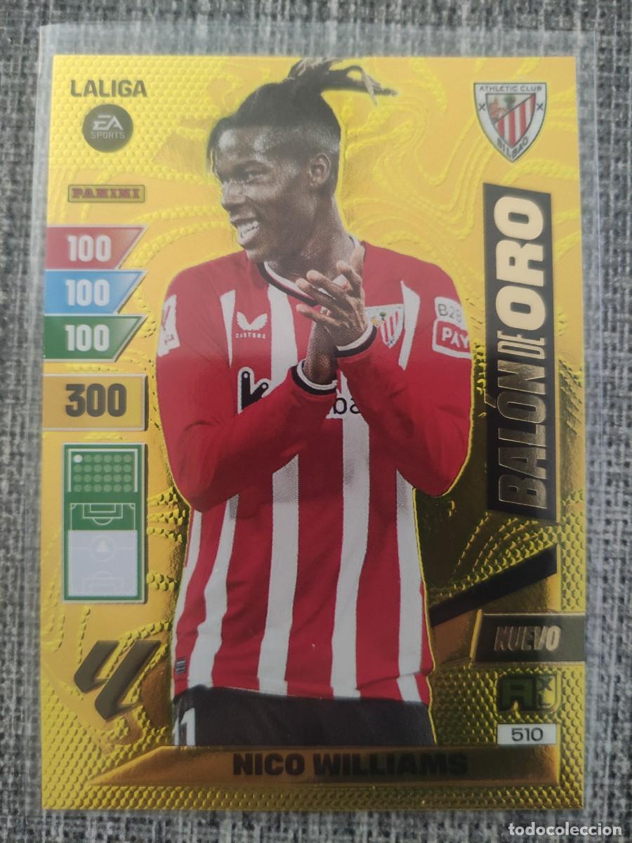 Fu&szlig;ball-Sticker: ADRENALYN XL 2023-24. NICO WILLIAMS. NUEVO BAL&Oacute;N DE ORO.