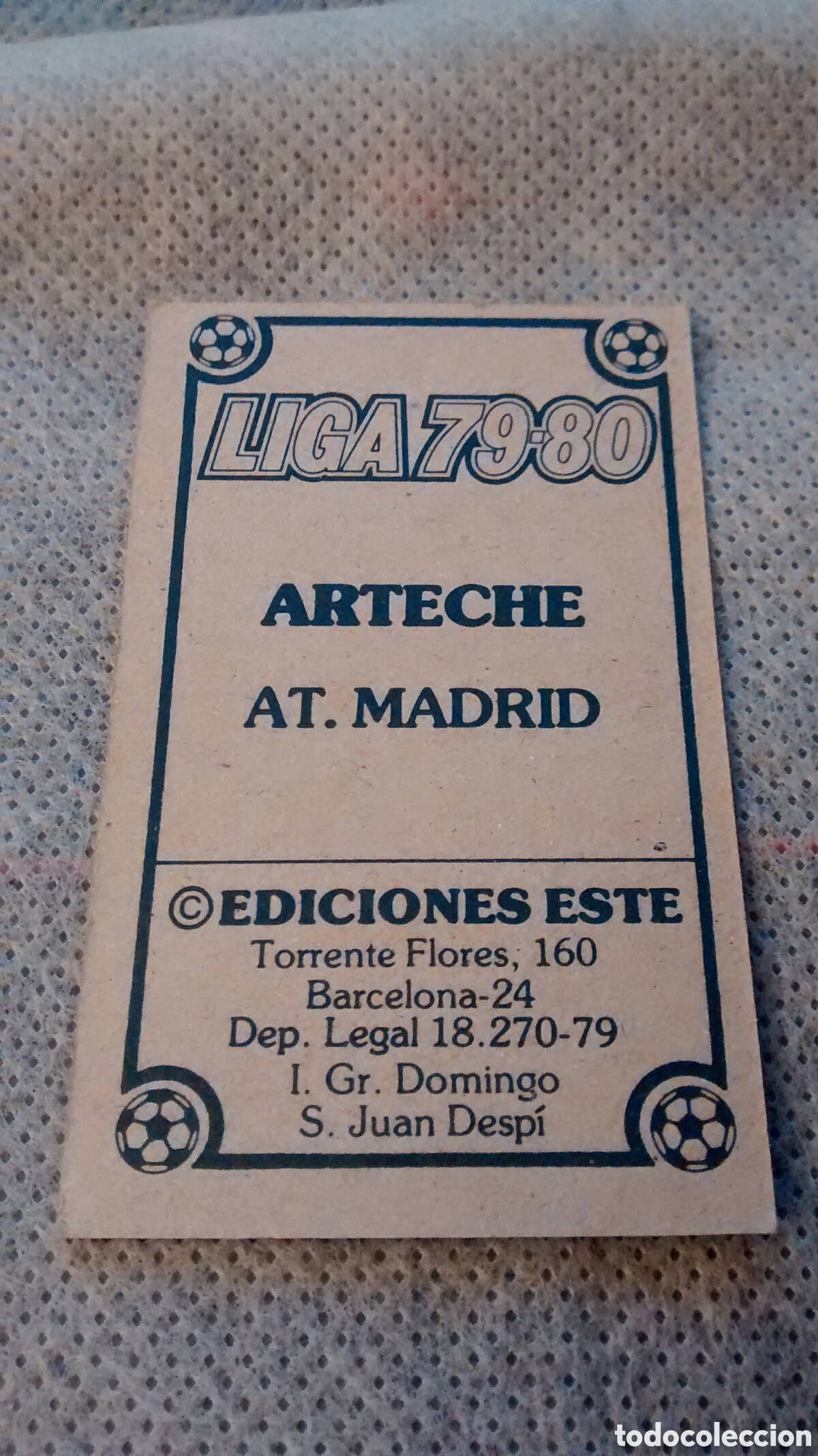 Cromos de f&uacute;tbol: ARTECHE EDICIONES ESTE 79 80 AT. MADRID - Foto 2