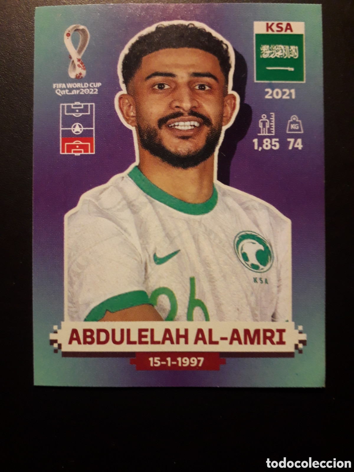 Football Stickers: ABDULELAH AL AMRI ARABIA SAUD&Iacute; N&deg; 5 COPA MUNDIAL DE F&Uacute;TBOL QATAR 2022 22 PANINI PEDIDO M&Iacute;NIMO 3&euro;