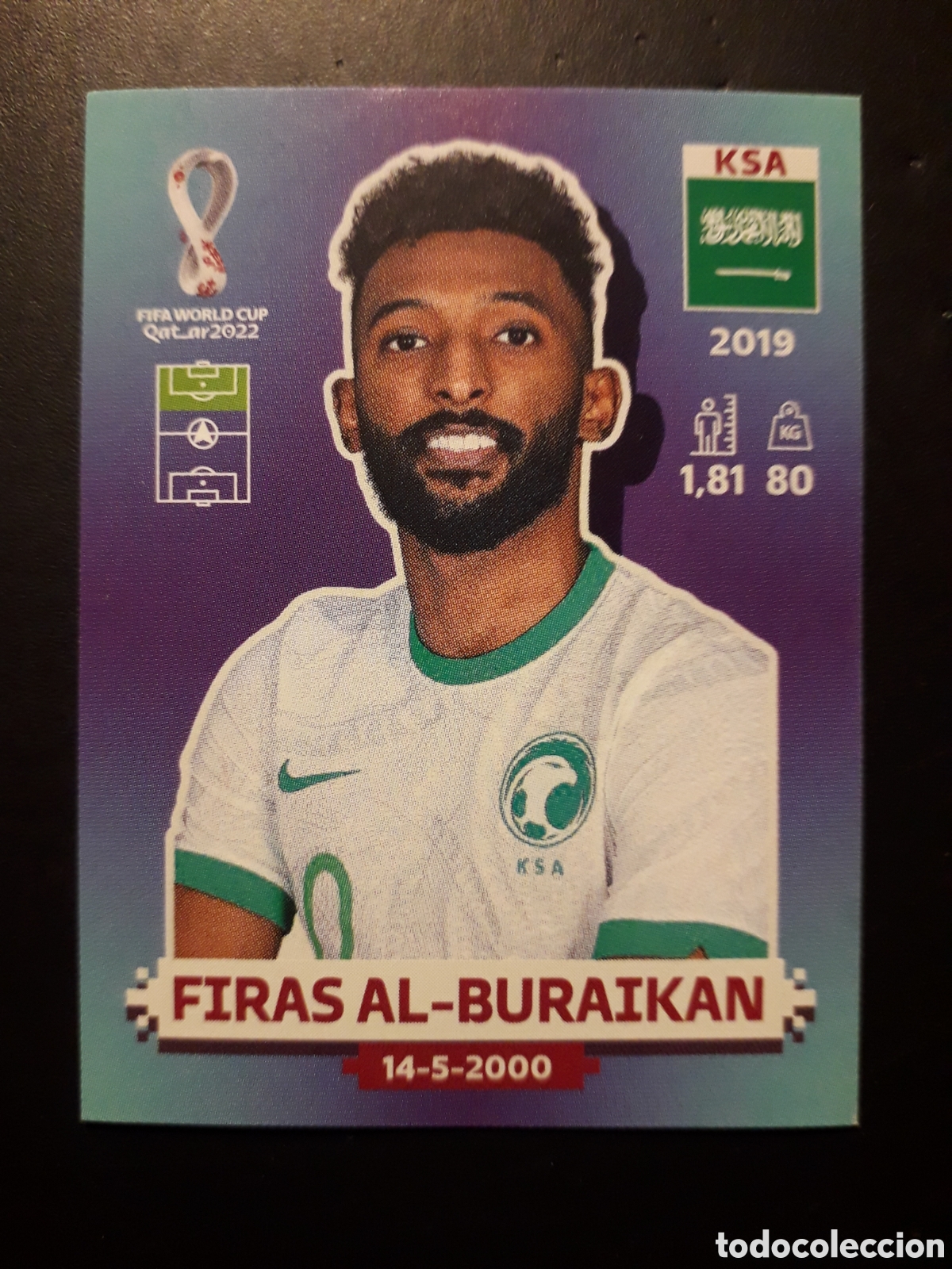 Football Stickers: FIRAS AL BUKAIKAN ARABIA SAUD&Iacute; N&deg; 18 COPA MUNDIAL DE F&Uacute;TBOL QATAR 2022 22 PANINI PEDIDO M&Iacute;NIMO 3&euro;