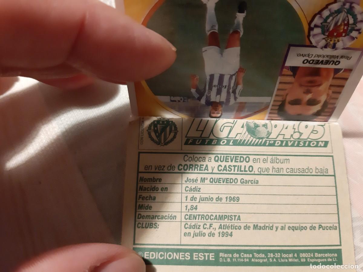 Cromos de f&uacute;tbol: ESTE 94/95 - QUEVEDO DOBLE IMAGEN - COLOCAS - LOS 2 EN VENTANILLA (A-9) - Foto 3
