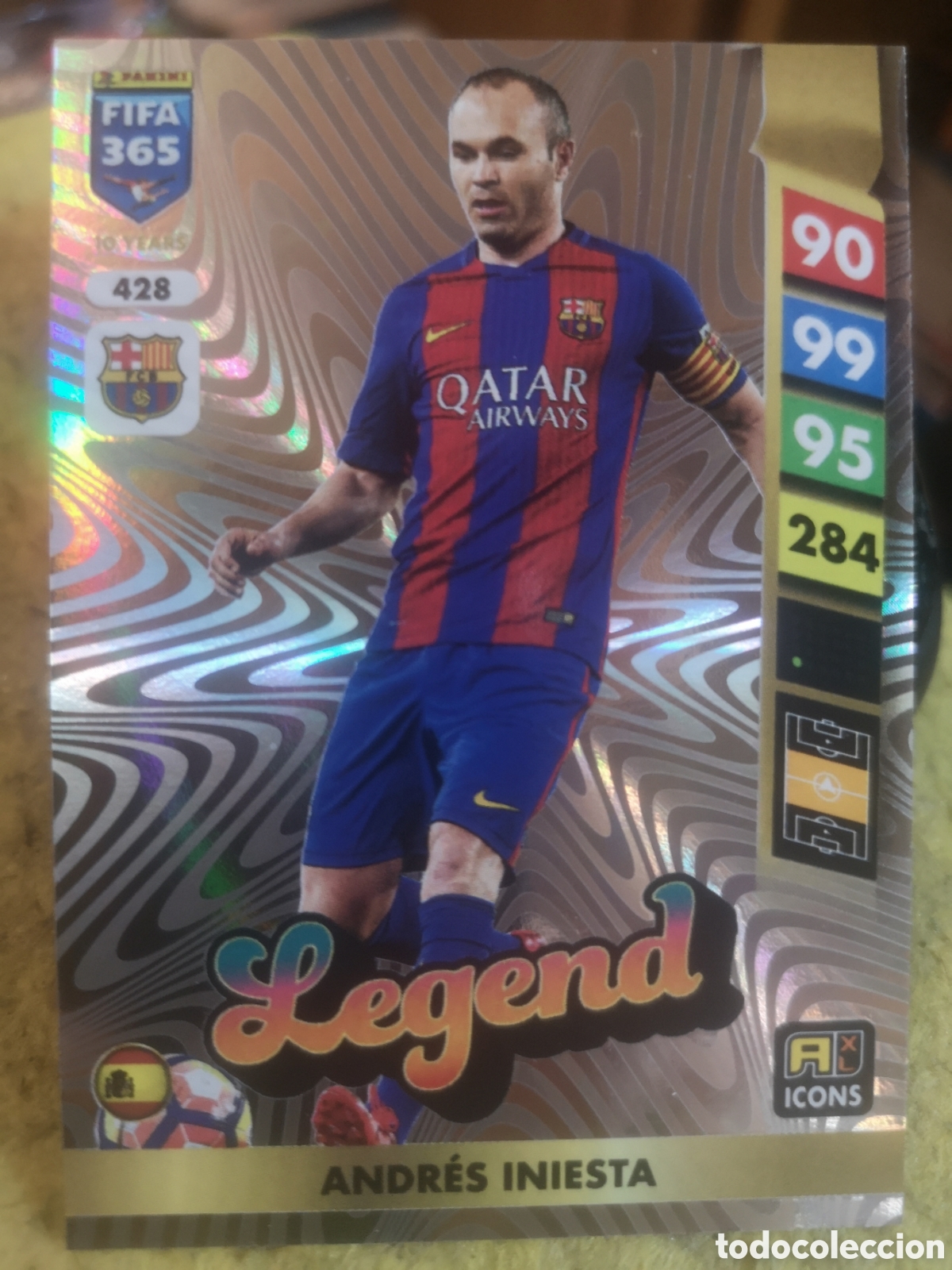 Cromos de f&uacute;tbol: FIFA 365 ADRENALYN 2025 LEGEND ANDRES INIESTA / 428