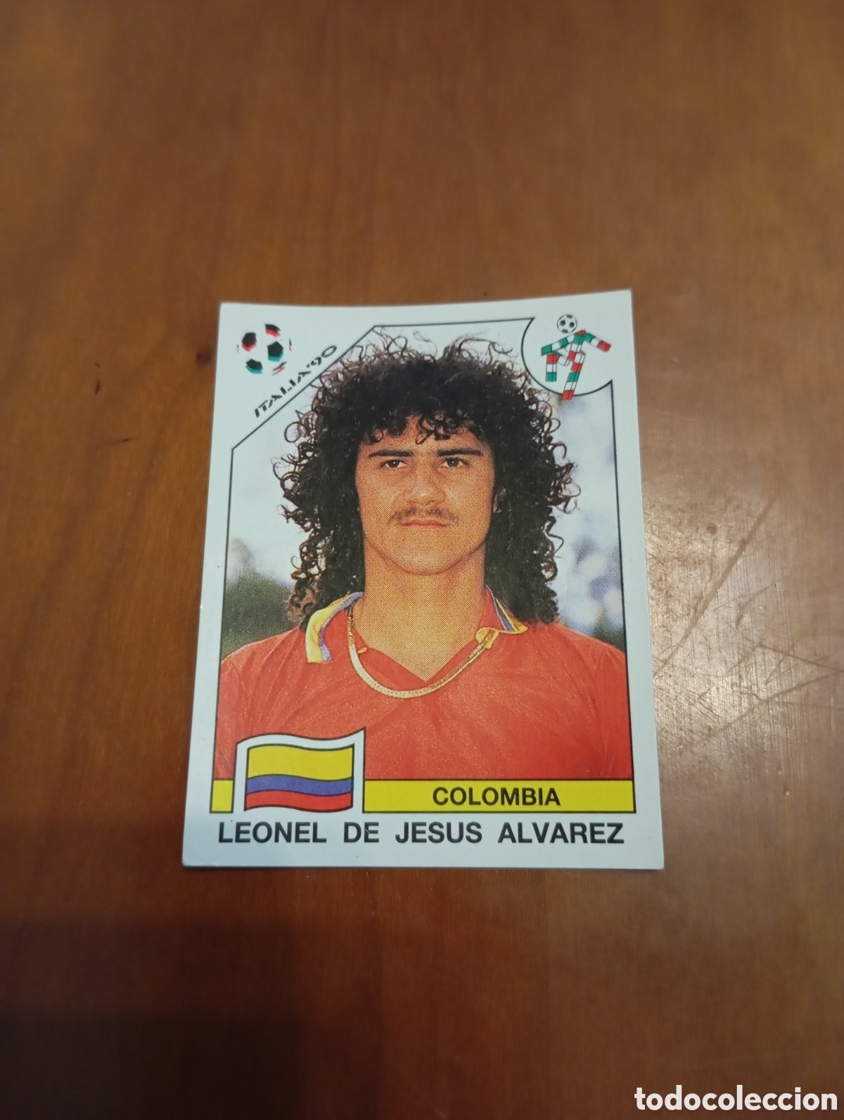Cromos de F&uacute;tbol: LEONEL DE JESUS ALVAREZ COLOMBIA CROMO N 298 MUNDIAL ITALIA 90 PANINI 1990 NUNCA PEGADO