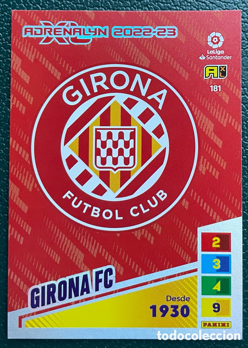 Football Stickers: 181 ESCUDO GIRONA FC FICHAS ALBUM ADRENALYN XL 2022 2023 22 23