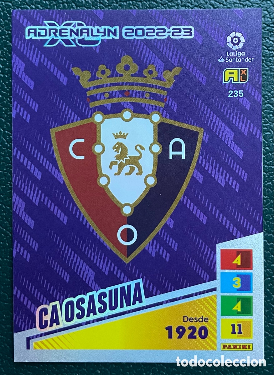 Fu&szlig;ball-Sticker: 235 ESCUDO OSASUNA FICHAS ALBUM ADRENALYN XL 2022 2023 22 23