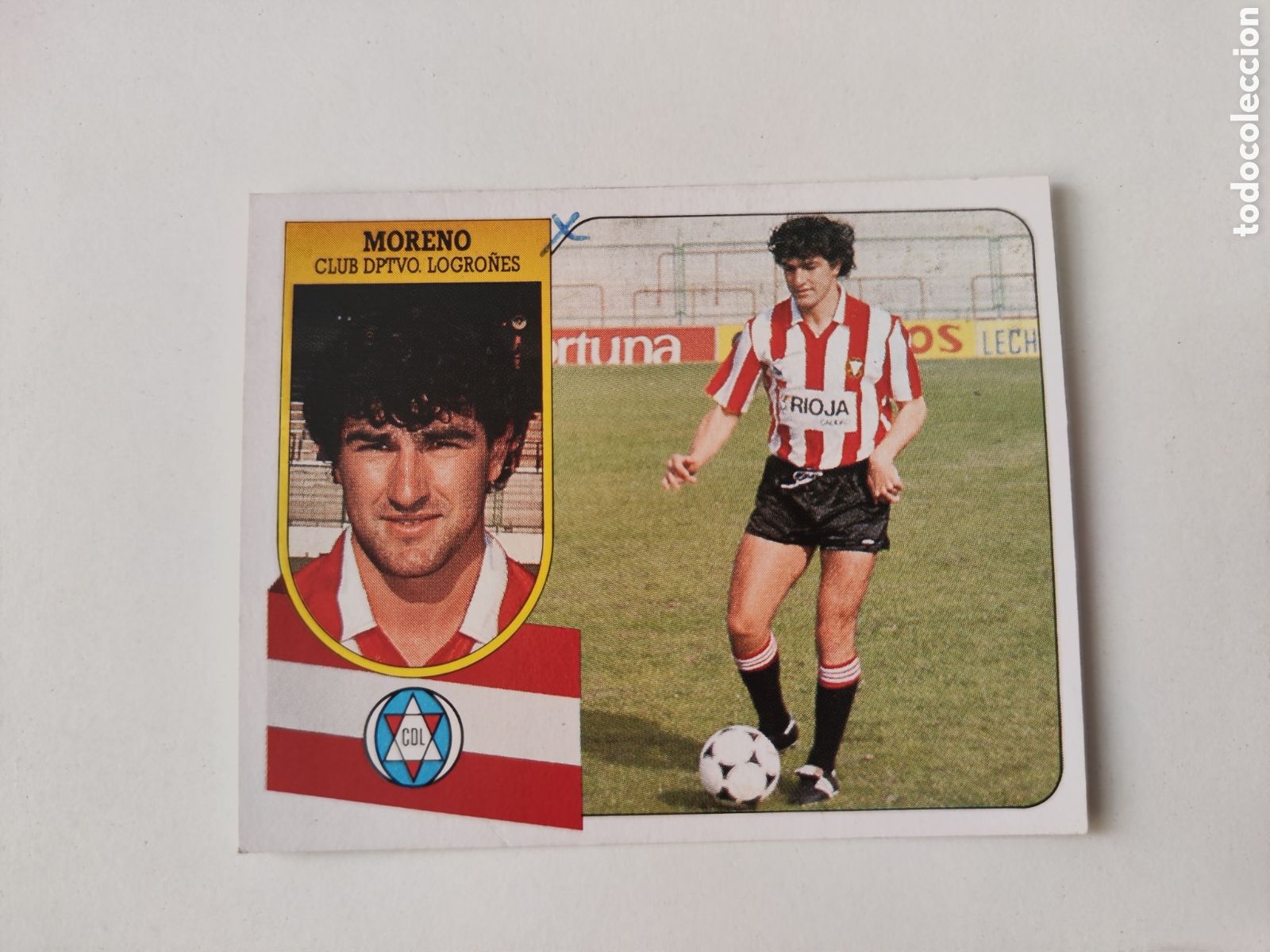 Cromos de f&uacute;tbol: Este 91 92 leve despegado marca boli Logro&ntilde;&eacute;s Moreno - Foto 1