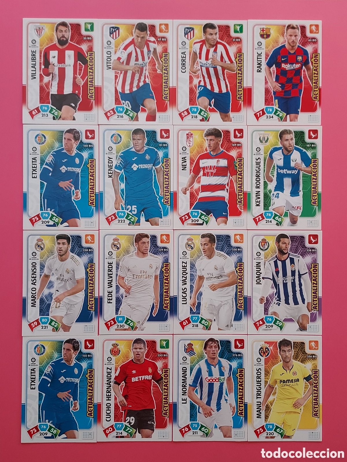 Cromos de F&uacute;tbol: LOTE 16 CROMOS (ACTUALIZACI&Oacute;N) LIGA 2019-2020 ADRENALYN XL LOS DE LA FOTO