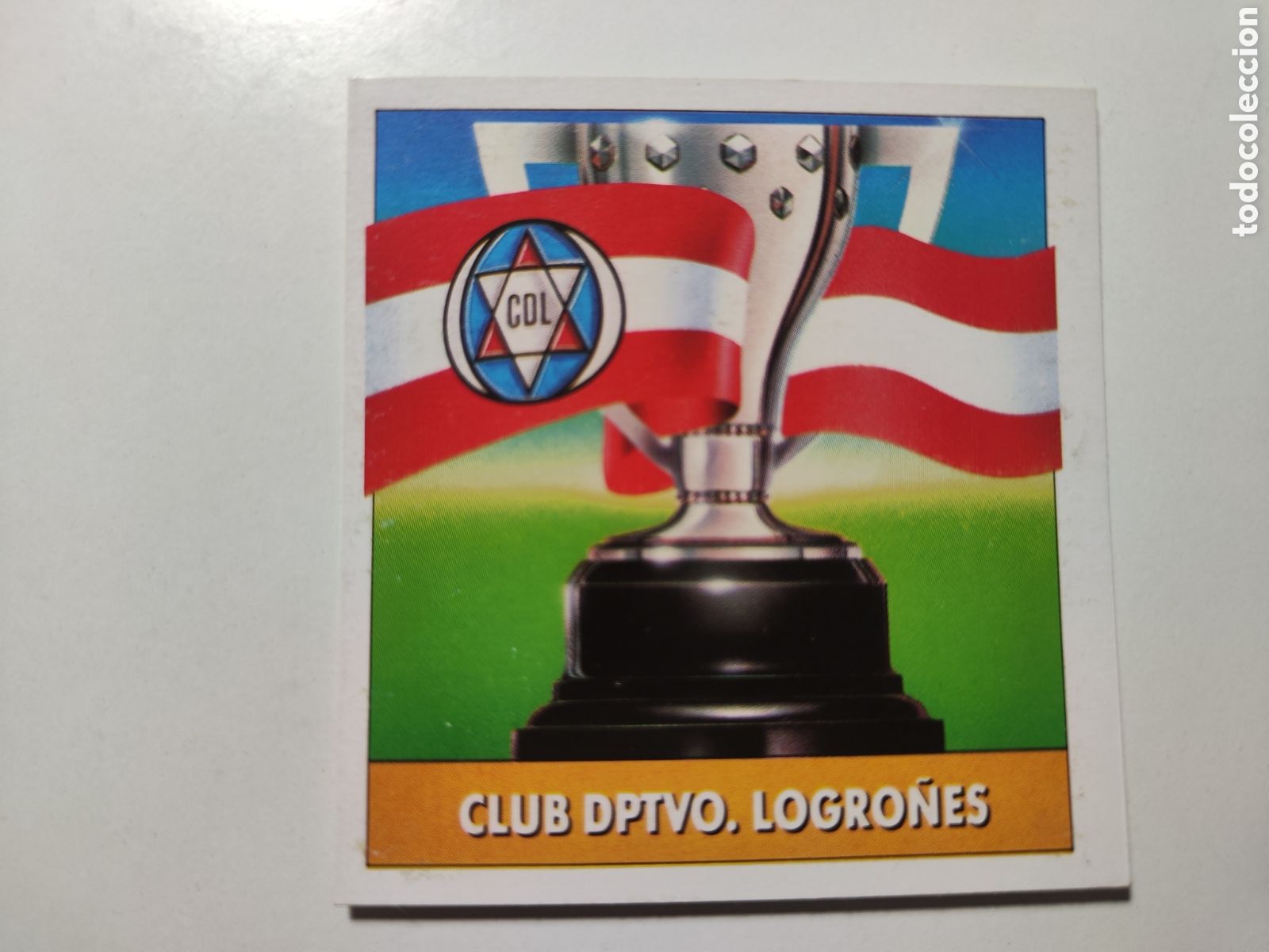 Cromos de f&uacute;tbol: Este 92 93 lev&iacute;simo despegado Logro&ntilde;&eacute;s Escudo - Foto 1