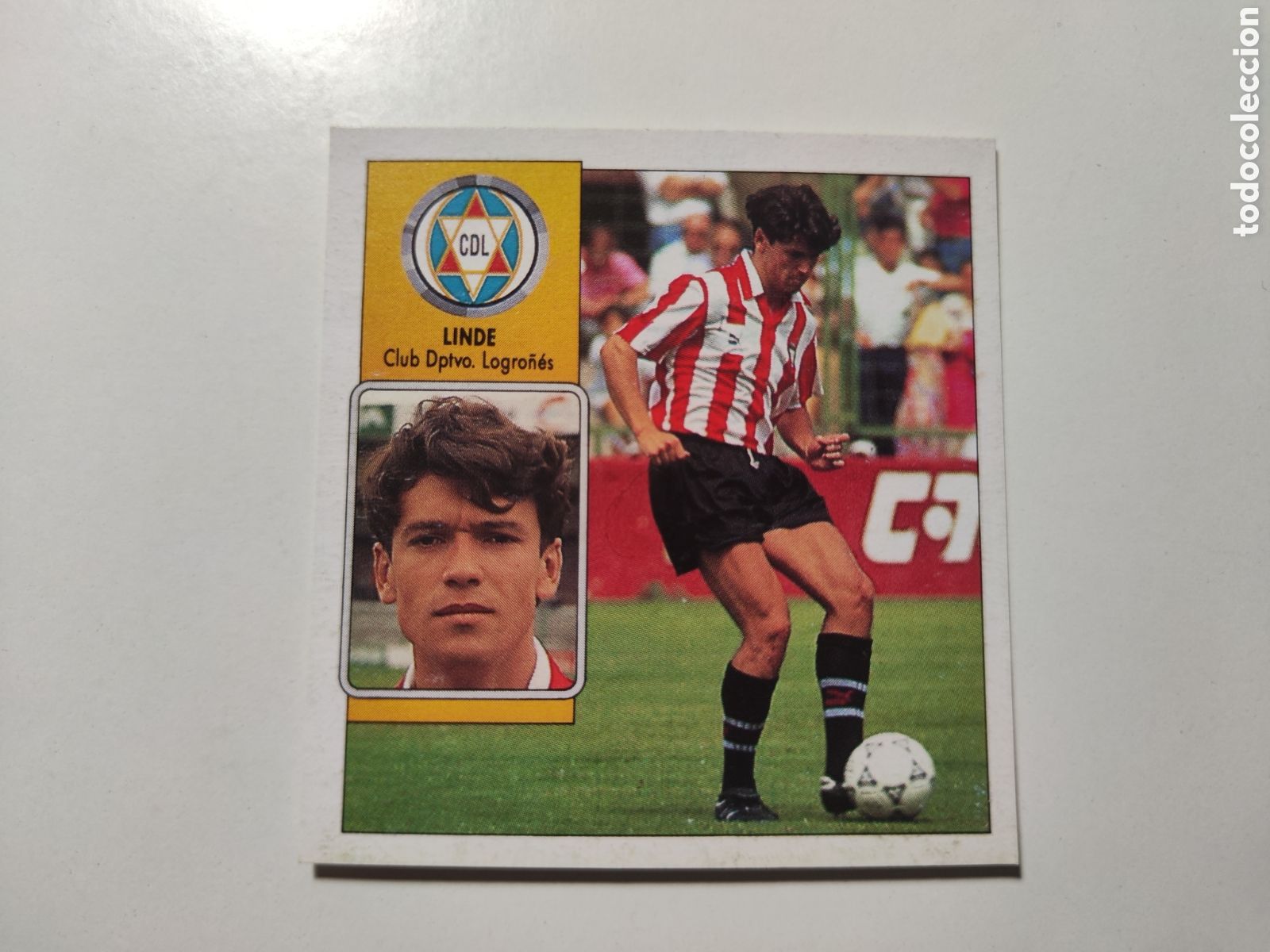 Cromos de f&uacute;tbol: Este 92 93 lev&iacute;simo despegado Logro&ntilde;&eacute;s Linde - Foto 1