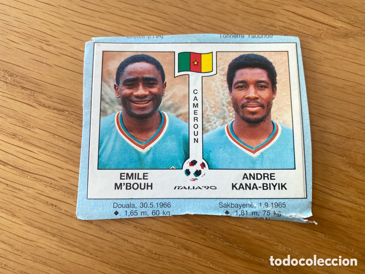 Cromos de f&uacute;tbol: Cromo panini mundial Italia 90 n&uacute;mero 177 M&rsquo;Bouh - Stickers album world cup Italy 1990