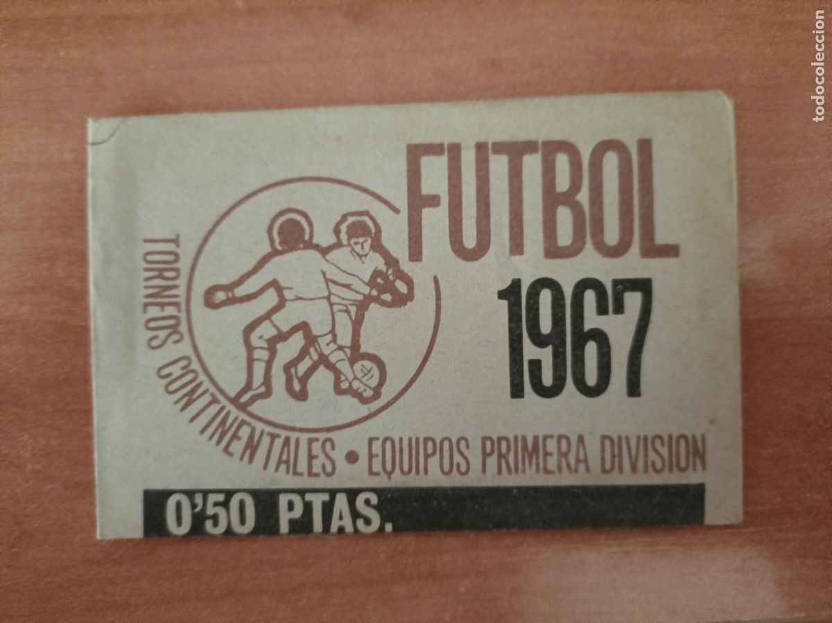 Cromos de F&uacute;tbol: sobre sin abrir, futbol liga 1967