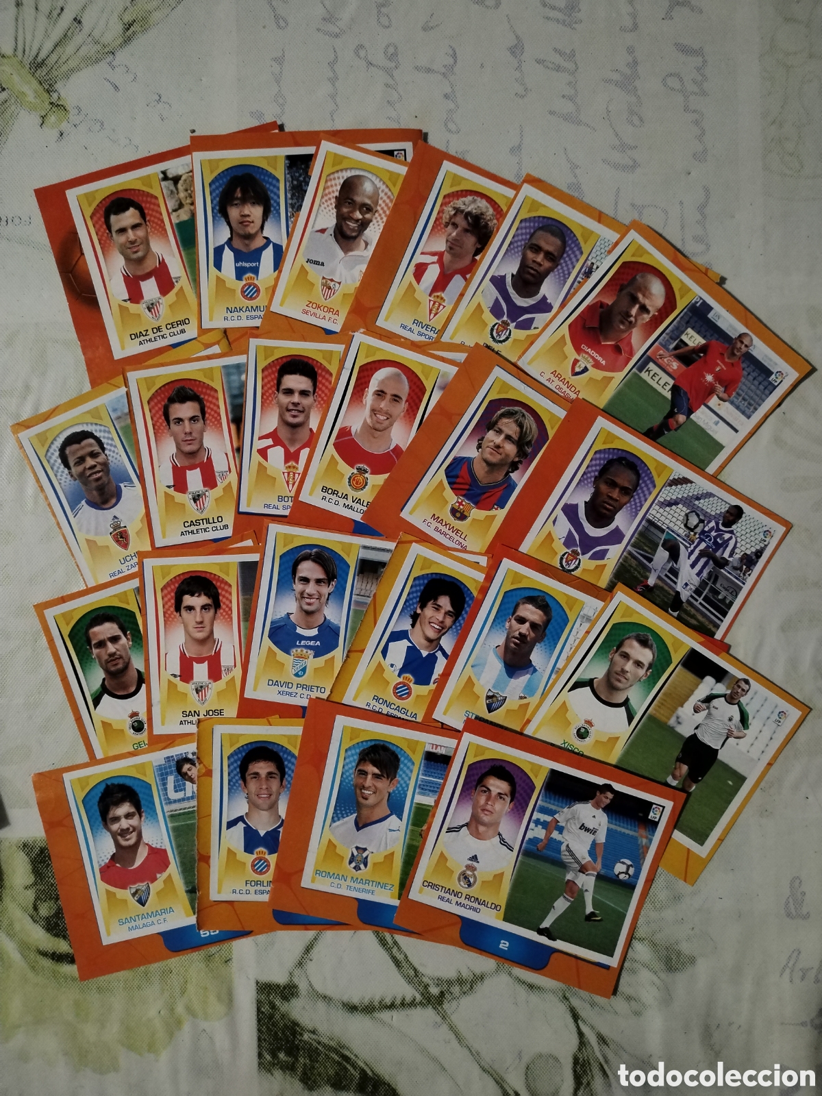 Figurine di Calcio: Lote 243 cromos liga f&uacute;tbol Santander 2009-10 ediciones recortados recuperados Messi Cristiano Kak&aacute;