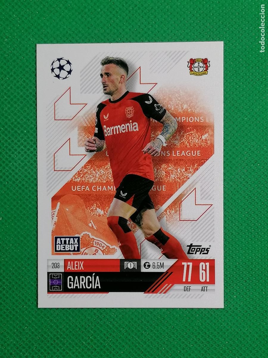 Cromos de f&uacute;tbol: 203 ALEIX GARCIA LEVERKUSEN ⚽ TOPPS MATCH ATTAX 2024 2025 24 25 ⚽