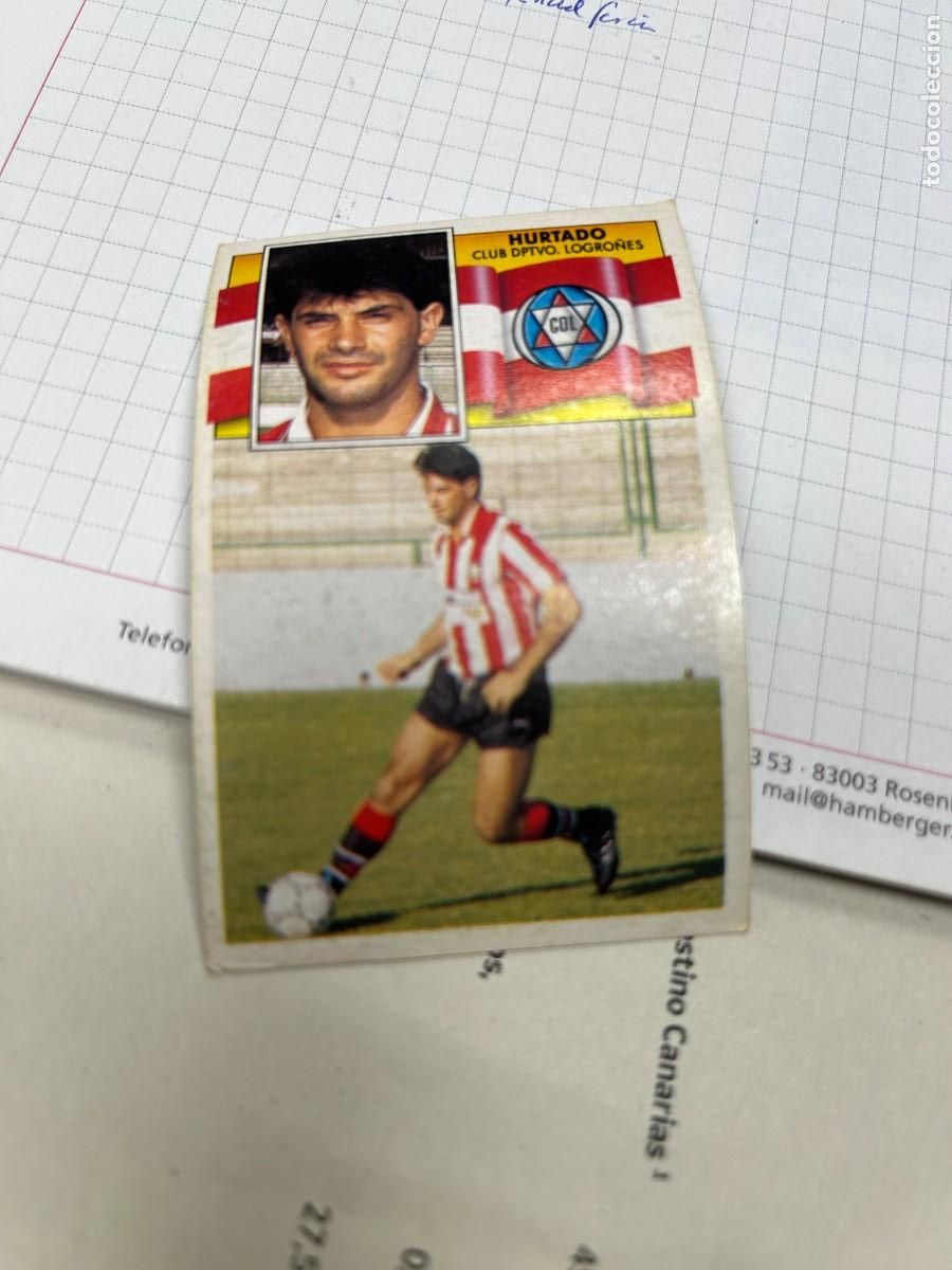 Cromos de f&uacute;tbol: hurtado logro&ntilde;es no pegado este 90 91 - Foto 1